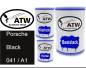 Preview: Porsche, Black, 041 / A1: 500ml Lackdose + 500ml Klarlack + 250ml Härter - Set, von ATW Autoteile West.